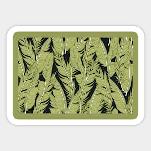 Green Feather Seamless Pattern Sticker